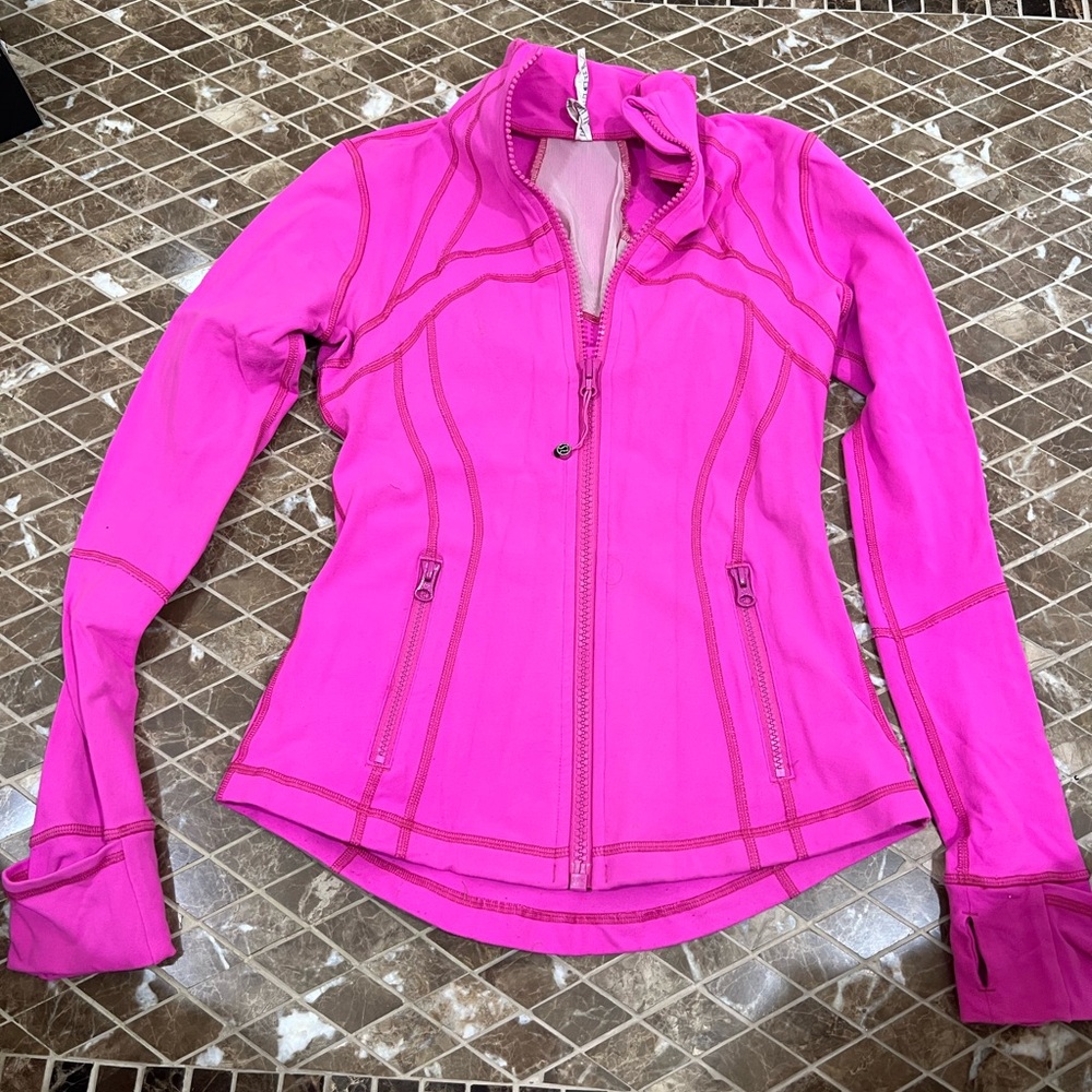 lululemon athletica Pink Athletic Jacket with Fitted Design and High Collar